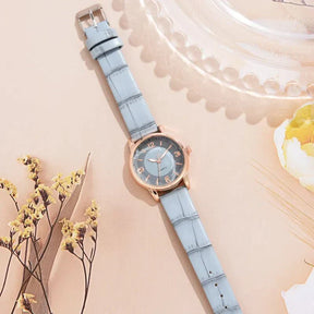 Relógio feminino clássico quartzo com pulseira em couro